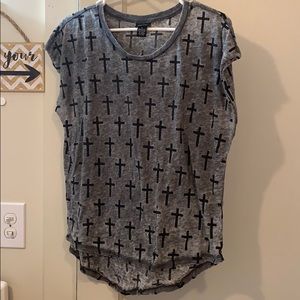 Short sleeve crossed tee